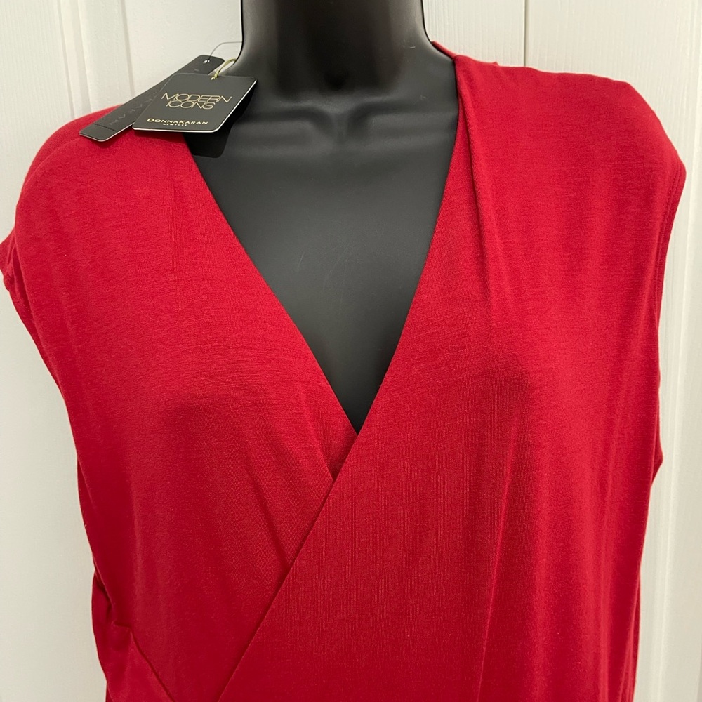 Donna Karan Black Label wool jersey (dark cherry) sleeveless/cap sleeve